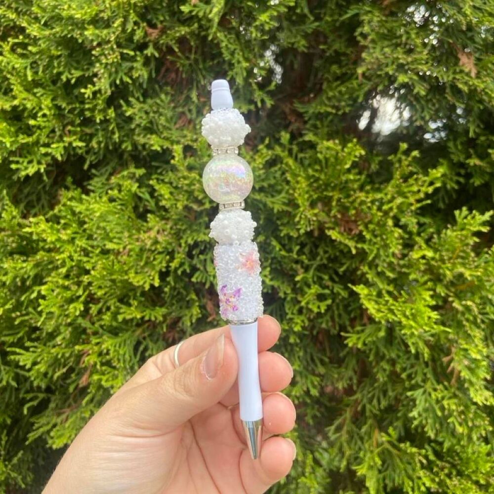 White Beaded Pen